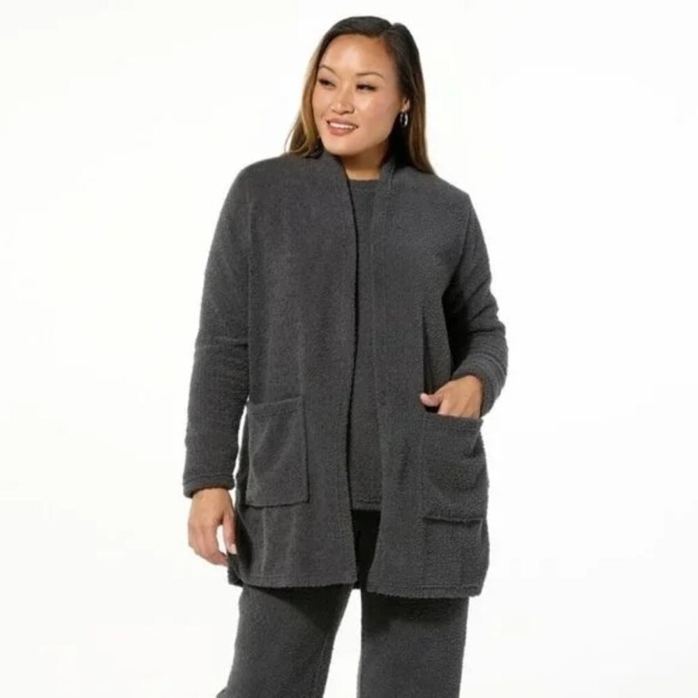 Comfort Code Cuddl Duds Marshmallow Knit Cozy Cardigan Size Medium Petite Cozy
